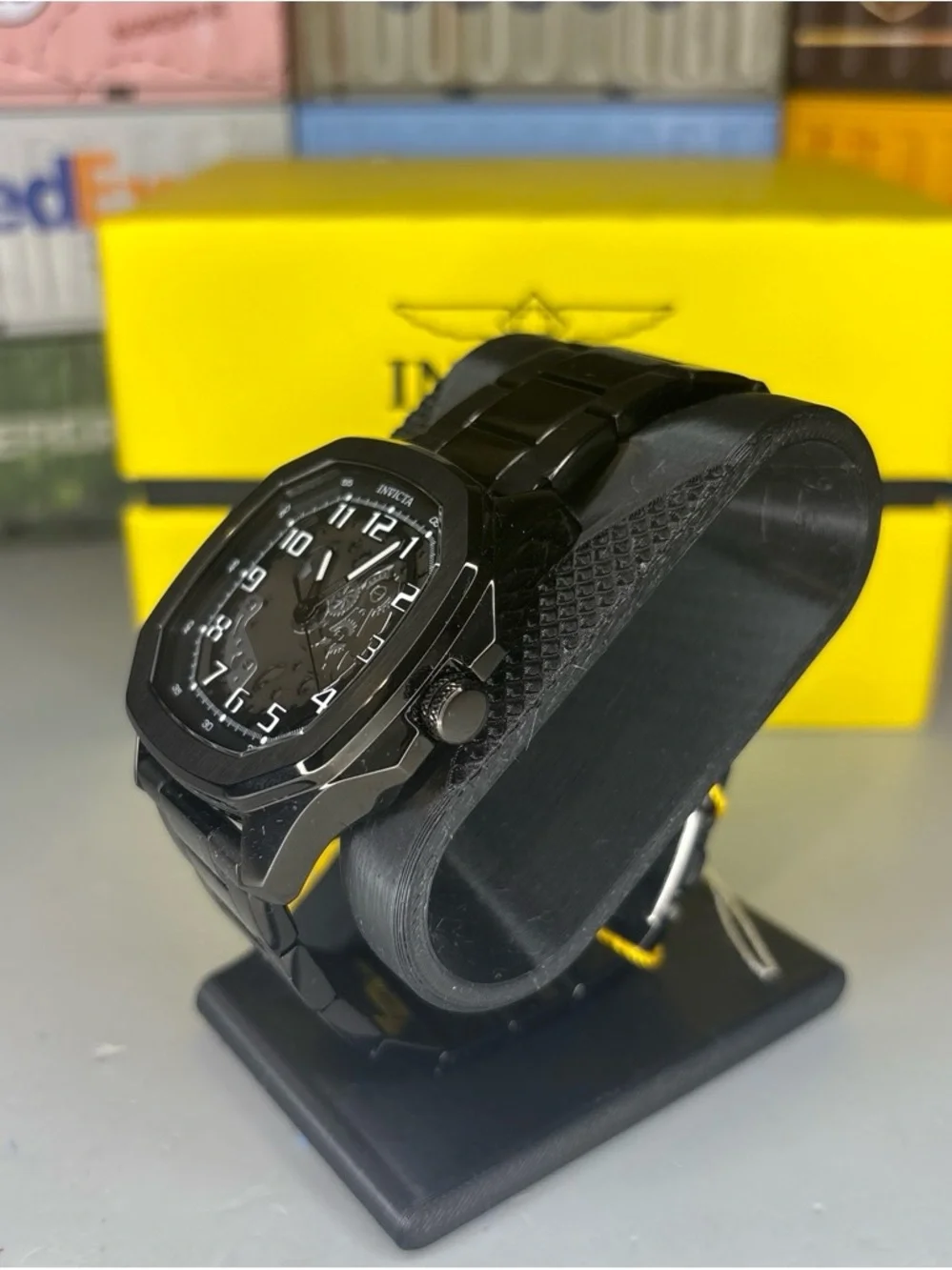 Invicta Diablo Black Skeleton Dial Stainless Steel Bracelet Watch